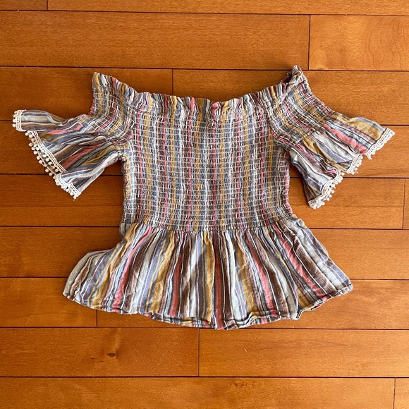 Sz S Parker Beach Smocked Waist Mini skirt and Baby Doll Top - Picture 3 of 7